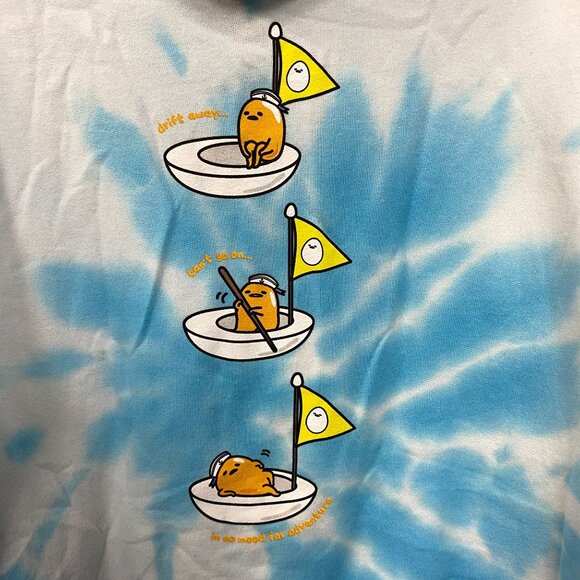 Gudetama the lazy egg Boat Adventure Sanrio Tie Dye Hoodie M - Picture 2 of 4